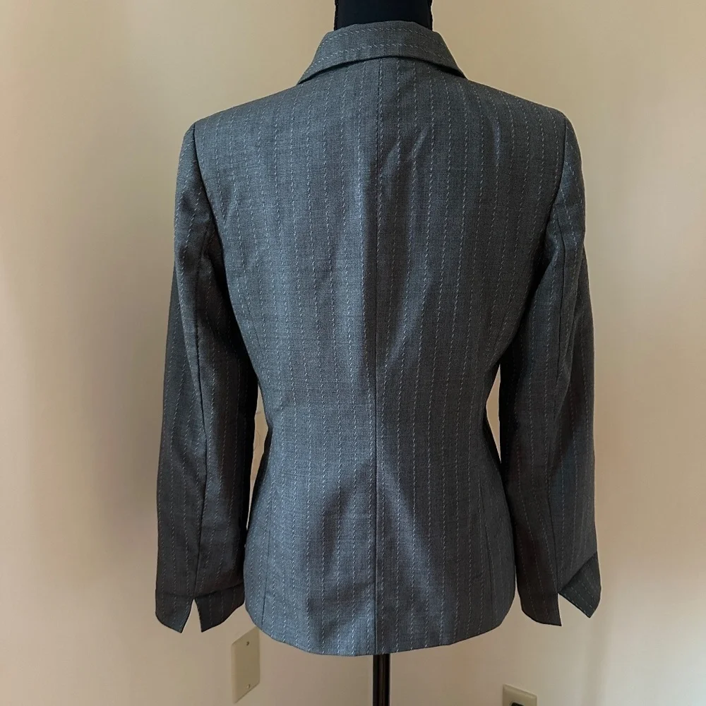 *TALBOTS* Petite Gray Long Sleeve Blazer Suit Jacket Size 4P